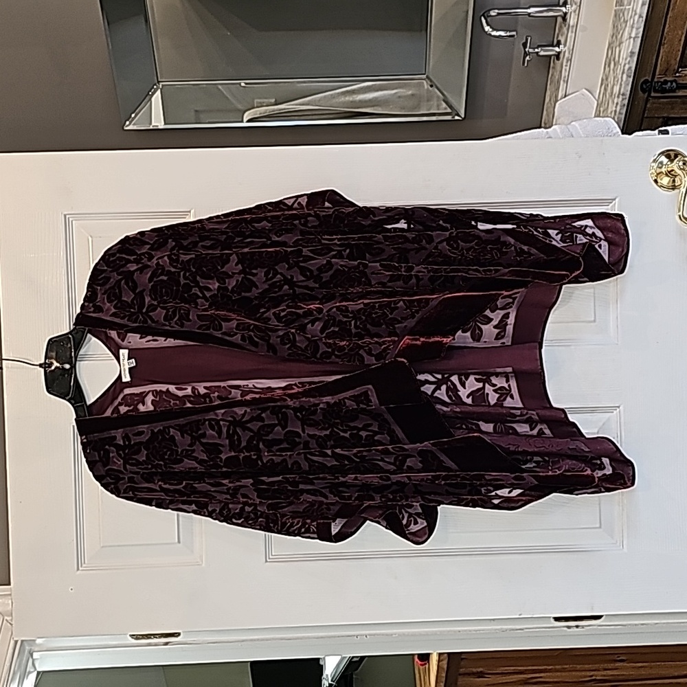 Woven Heart,  One Size, Velvet and Sheer Shawl